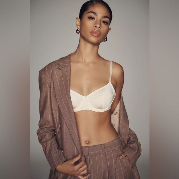 By Anthropologie Stretch Satin Bra Size M New - Picture 1 of 4